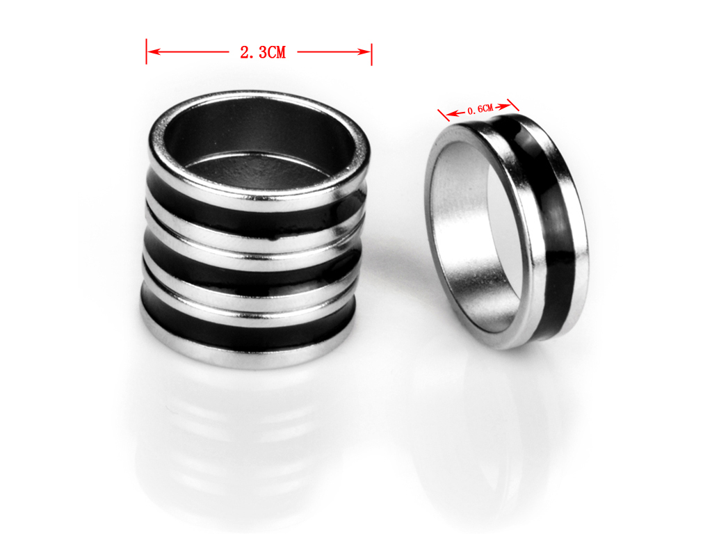 PK Ring Dual Black Line 19mm (Medium) - Click Image to Close